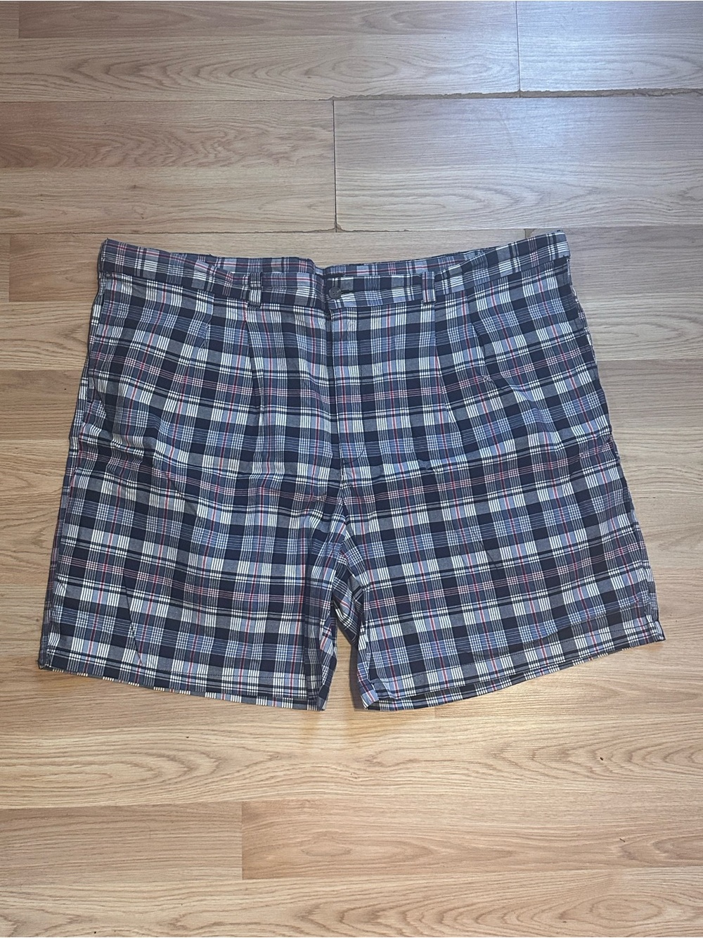 Harbor Bay Men’s Big & Tall Plaid Shorts XXXL Stretch Waist 100% Cotton